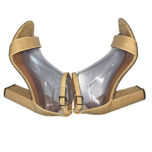 J. McLaughlin MADISON Raffia Heels Women’s Size 9 Tan Beige Open Toe Ankle Strap - Picture 4 of 9